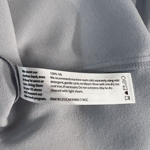 New Eileen Fisher Classic Silk‎ Charmeuse Tank Top Bone Roundneck Sandwashed Med - Picture 9 of 10